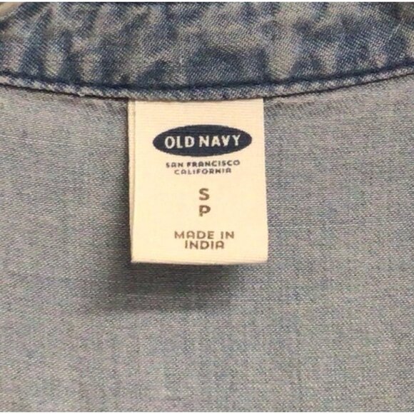 Old Navy Pintuck Chambray Tunic Dress Sz Small Knee Length - Picture 5 of 11